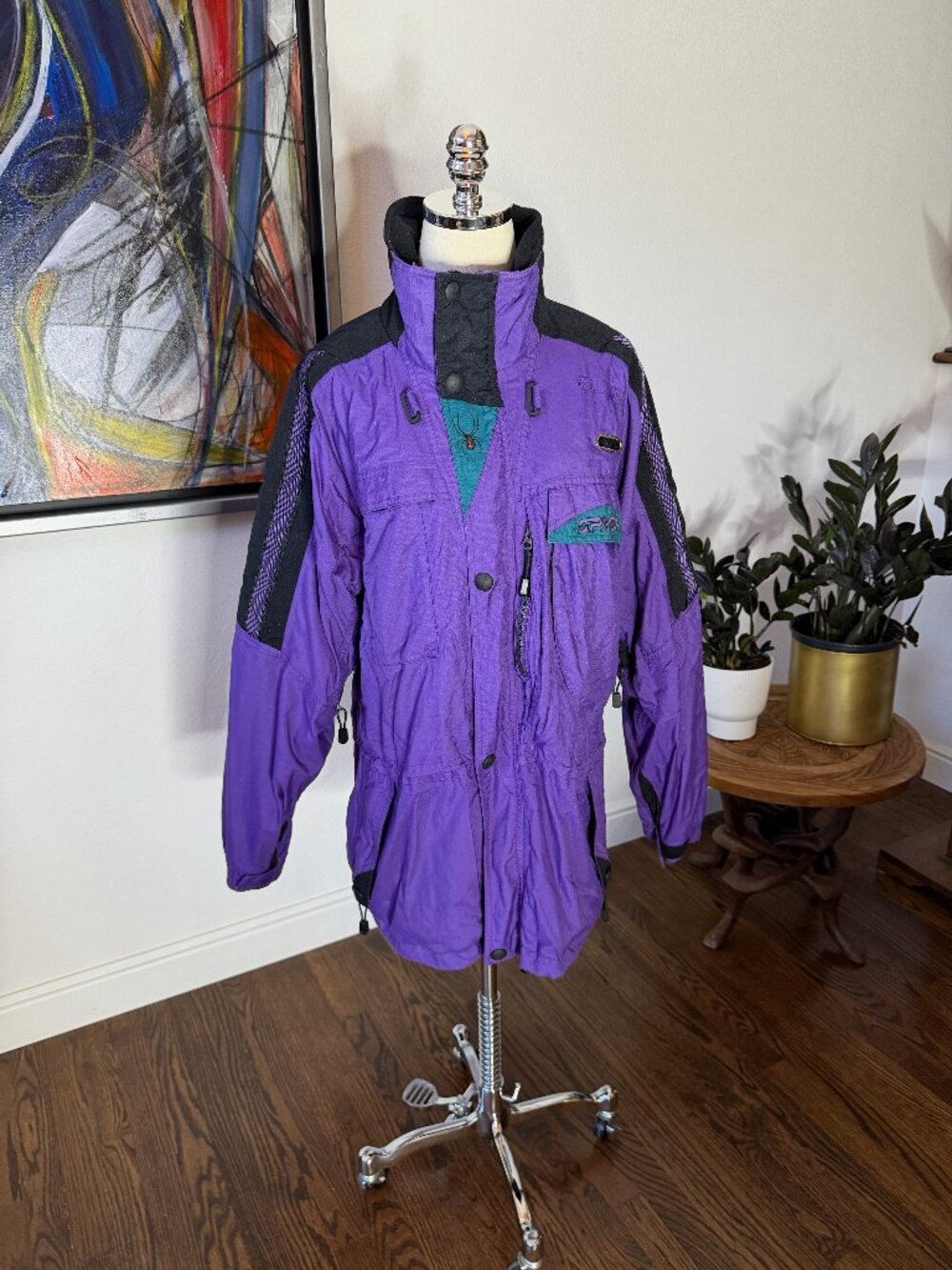 ⚡ Vintage 90s SPYDER Ski Jacket — Purple/Black/Teal Colorblock — Men's Medium ⚡